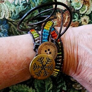 Handmade triple wrap bracelet